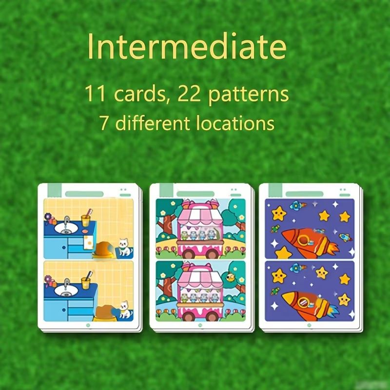 Reusable Find The Difference Game Wipe Clean Activity Cards For Kids Focus And Attention Training 7