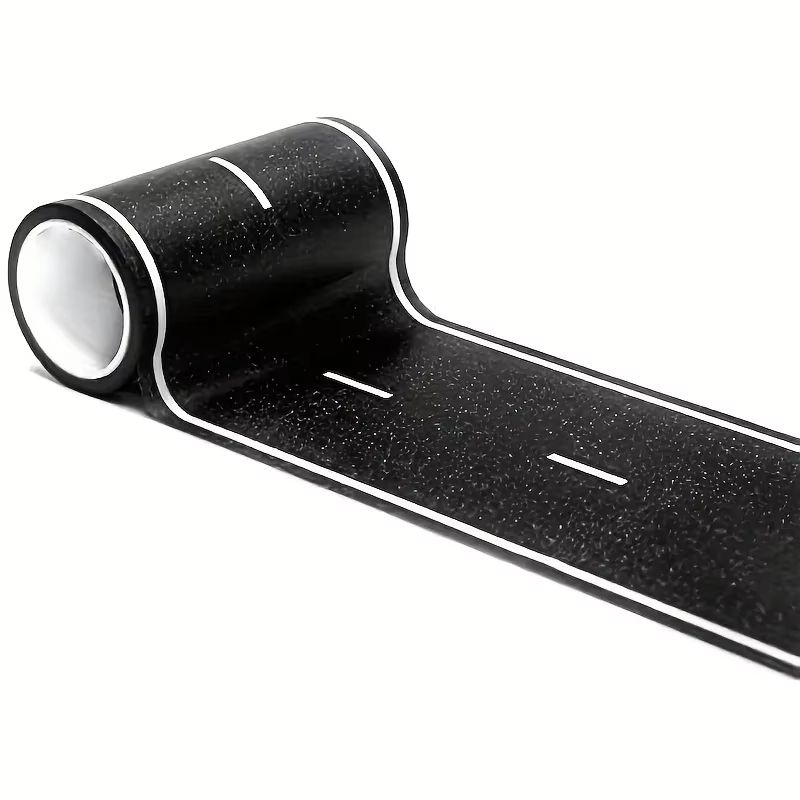 Reusable Road Tape Stickers Cartoon Race Track Decor In Black Polyurethane For Parties And Toy Car 4