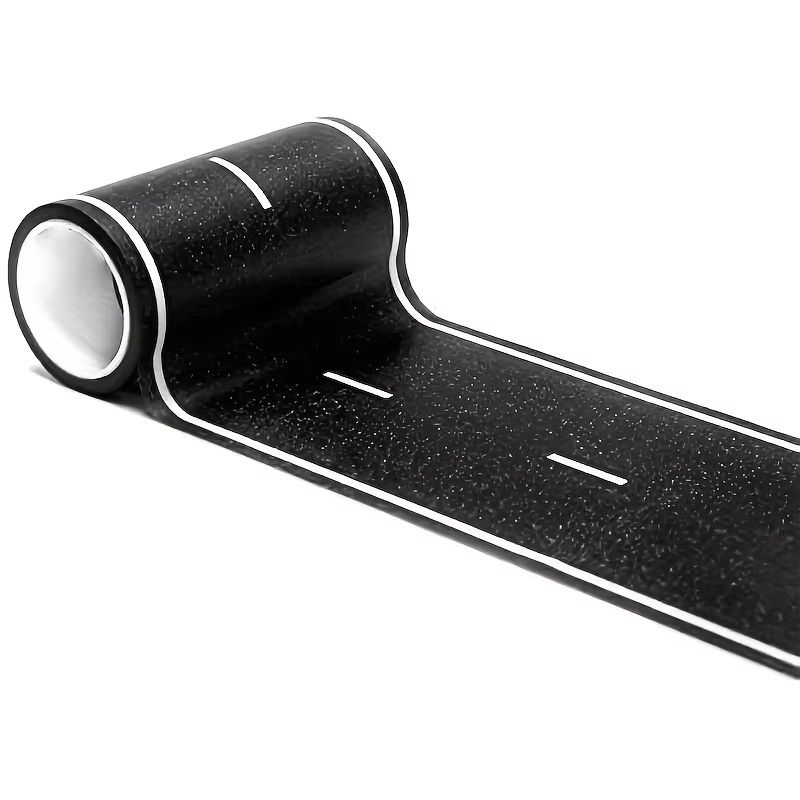 Reusable Road Tape Stickers Cartoon Race Track Decor In Black Polyurethane For Parties And Toy Car 6