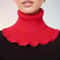 Black And White Knitted Neck Scarf For Women Soft Thick Warm False Turtleneck With Elegant Ruffle 10