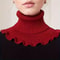 Black And White Knitted Neck Scarf For Women Soft Thick Warm False Turtleneck With Elegant Ruffle 13