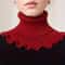 Black And White Knitted Neck Scarf For Women Soft Thick Warm False Turtleneck With Elegant Ruffle 4