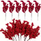 Bright Red Artificial Christmas Berries Picks 12pcs Or 1pc Option DIY Tree Wreath And Garland Decor 4