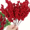 Bright Red Artificial Christmas Berries Picks 12pcs Or 1pc Option DIY Tree Wreath And Garland Decor 6