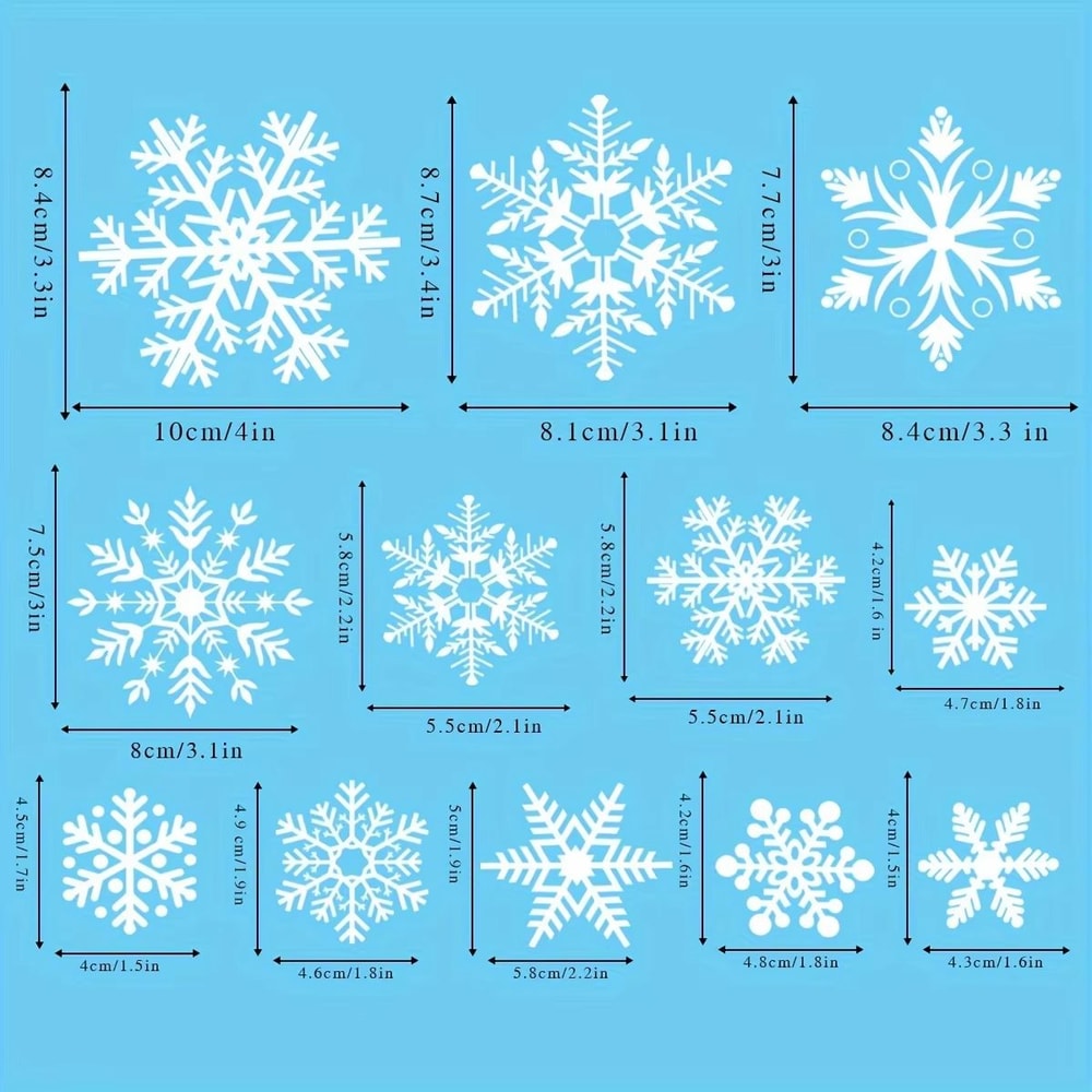 137pcs Christmas Window Clings Snowflake And Window Flower PVC Static Stickers For Glass Reusable W 5