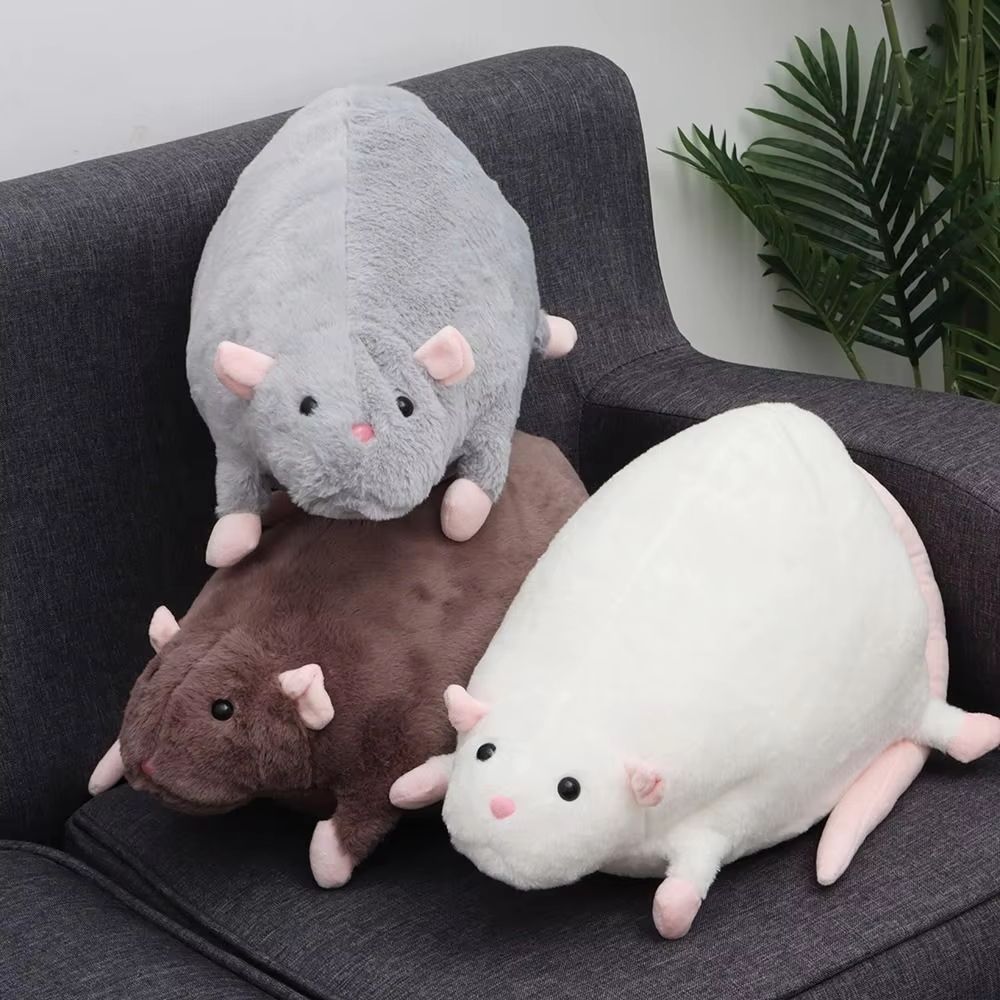 Cute Oversized Mouse Plush Doll With Flower Branch Soft Long Hug Pillow 1181in 1772in 3543in 4