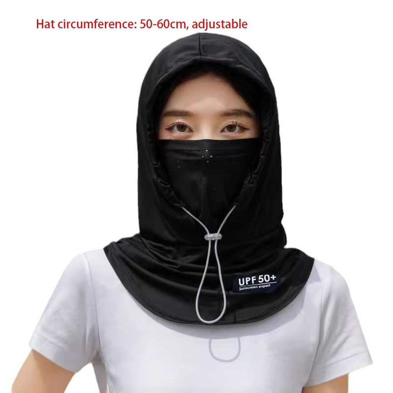 Unisex AntiUV Summer Hat With Breathable Mask Shawl Ice Silk Outdoor Sports Cap For Beach Hiking A 5