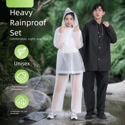 adult rain suit set split waterproof jacket and pants for electric bicycle riding, full-body coverage with reflective de