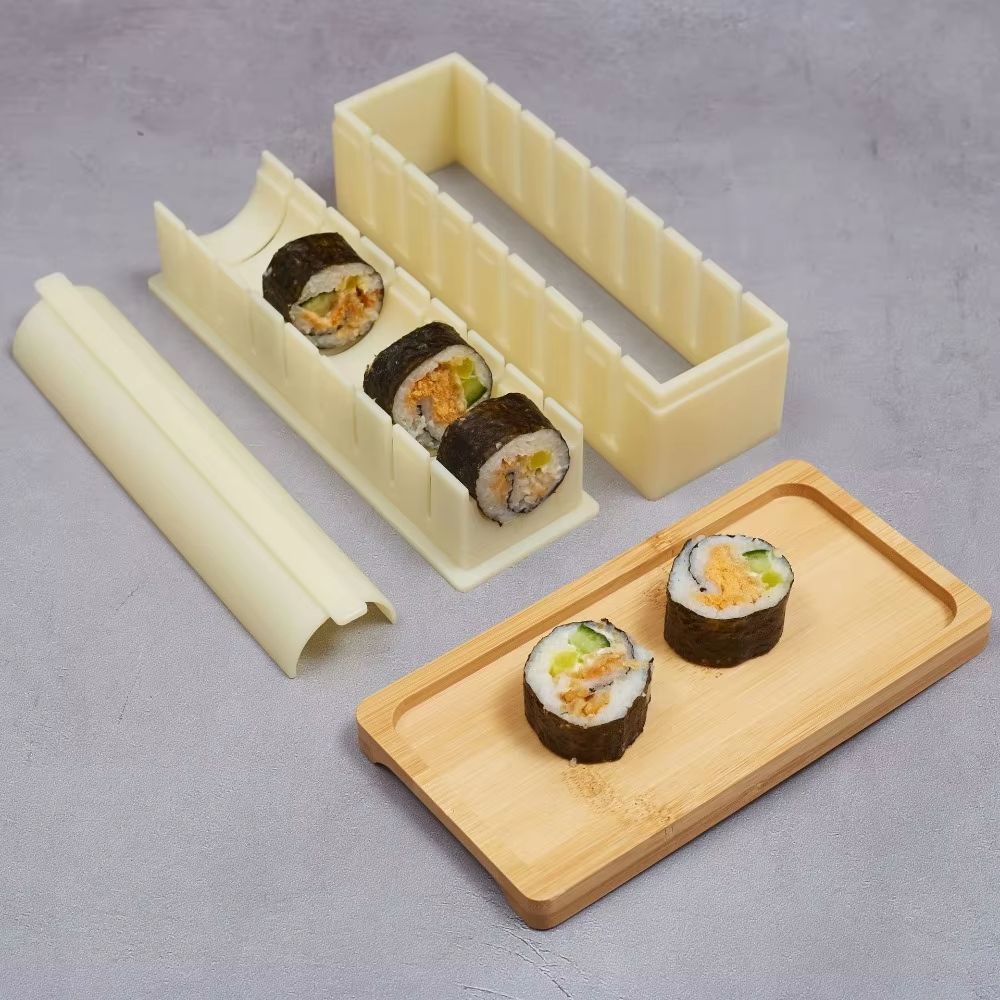 3pcs Sushi Maker Kit Kimbap Roll Molds Round Square Heart Easy DIY Sushi Rolling Mold Tools For Hom 3