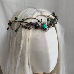 elven vine elf crown tiara headpiece for fairy witch and woodland looks, gothic bridal hair accessory