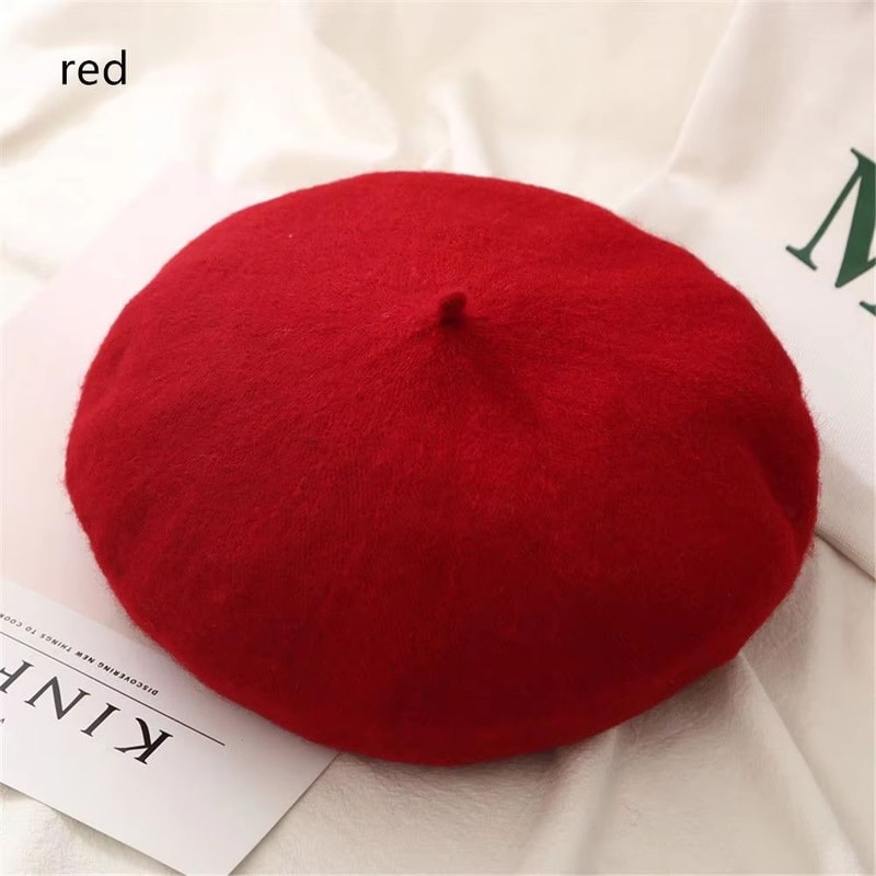 Women And Girls Wool Beret Hat Baggy Beanie Flat Cap Style Soft Felt Look For Autumn And Winter Out 9