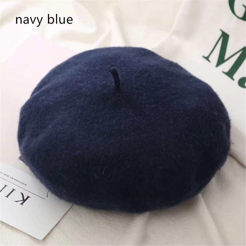 Women And Girls Wool Beret Hat Baggy Beanie Flat Cap Style Soft Felt Look For Autumn And Winter Out 12