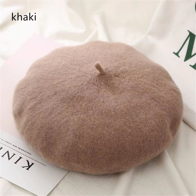 Women And Girls Wool Beret Hat Baggy Beanie Flat Cap Style Soft Felt Look For Autumn And Winter Out 13