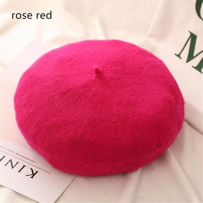 Women And Girls Wool Beret Hat Baggy Beanie Flat Cap Style Soft Felt Look For Autumn And Winter Out 18