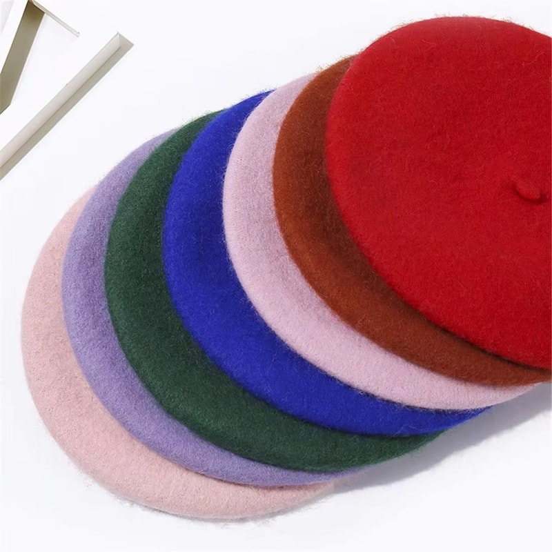 Women And Girls Wool Beret Hat Baggy Beanie Flat Cap Style Soft Felt Look For Autumn And Winter Out 1