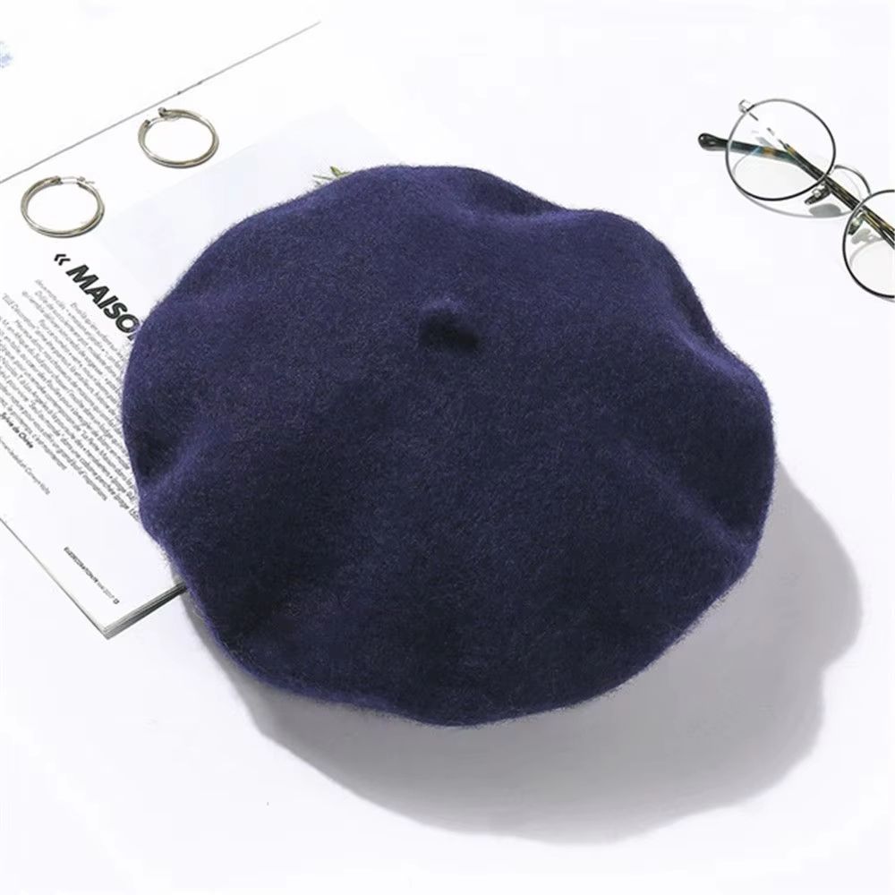 Women And Girls Wool Beret Hat Baggy Beanie Flat Cap Style Soft Felt Look For Autumn And Winter Out 3