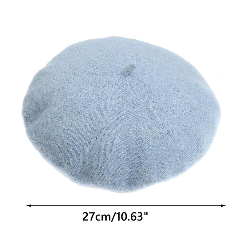 Women And Girls Wool Beret Hat Baggy Beanie Flat Cap Style Soft Felt Look For Autumn And Winter Out 5