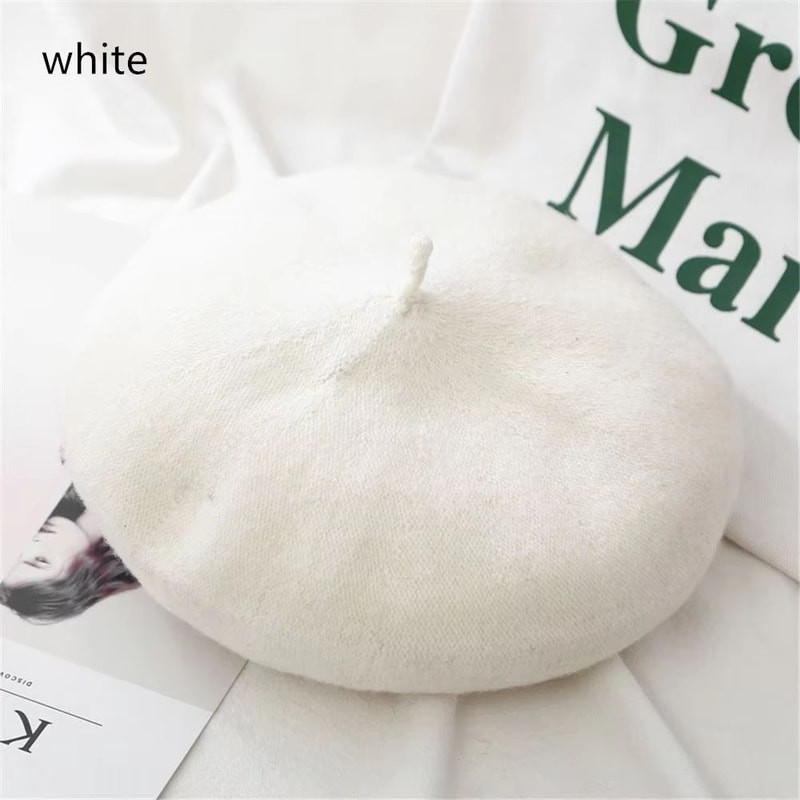 Women And Girls Wool Beret Hat Baggy Beanie Flat Cap Style Soft Felt Look For Autumn And Winter Out 7