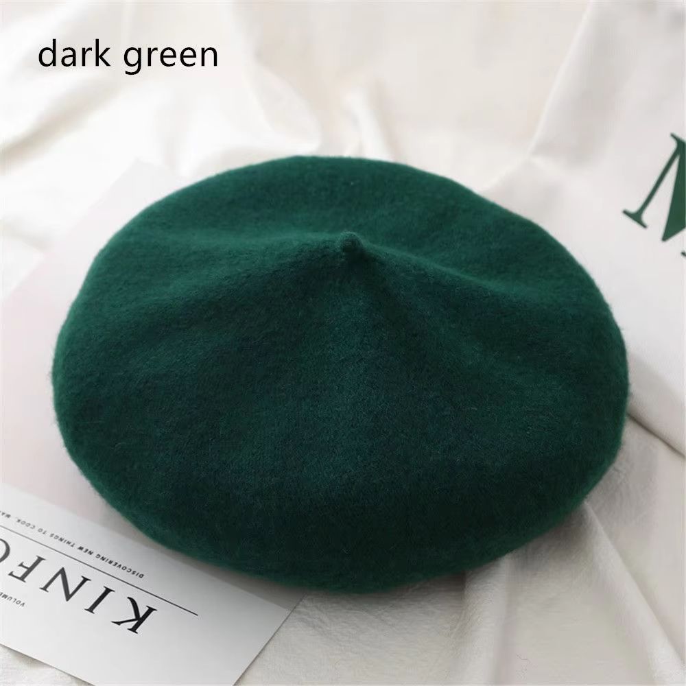 Women And Girls Wool Beret Hat Baggy Beanie Flat Cap Style Soft Felt Look For Autumn And Winter Out 19