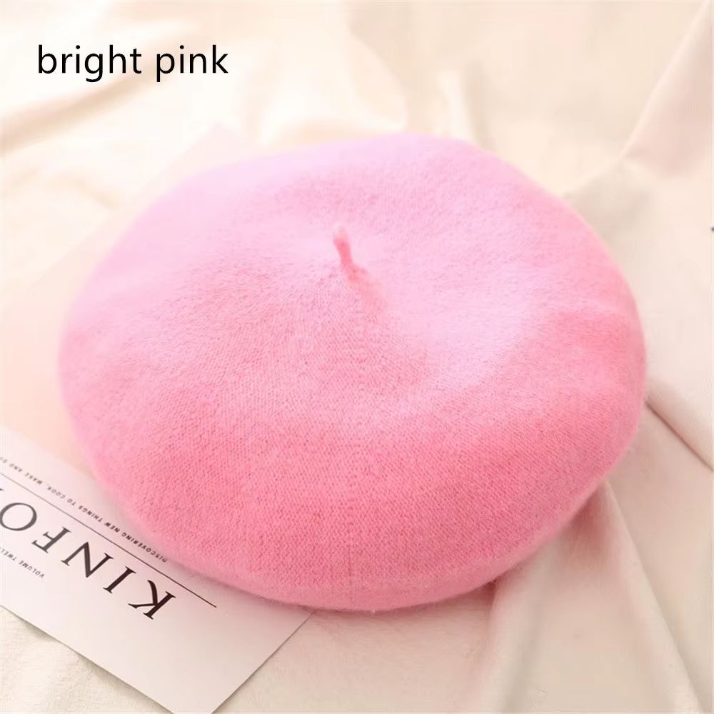 Women And Girls Wool Beret Hat Baggy Beanie Flat Cap Style Soft Felt Look For Autumn And Winter Out 21