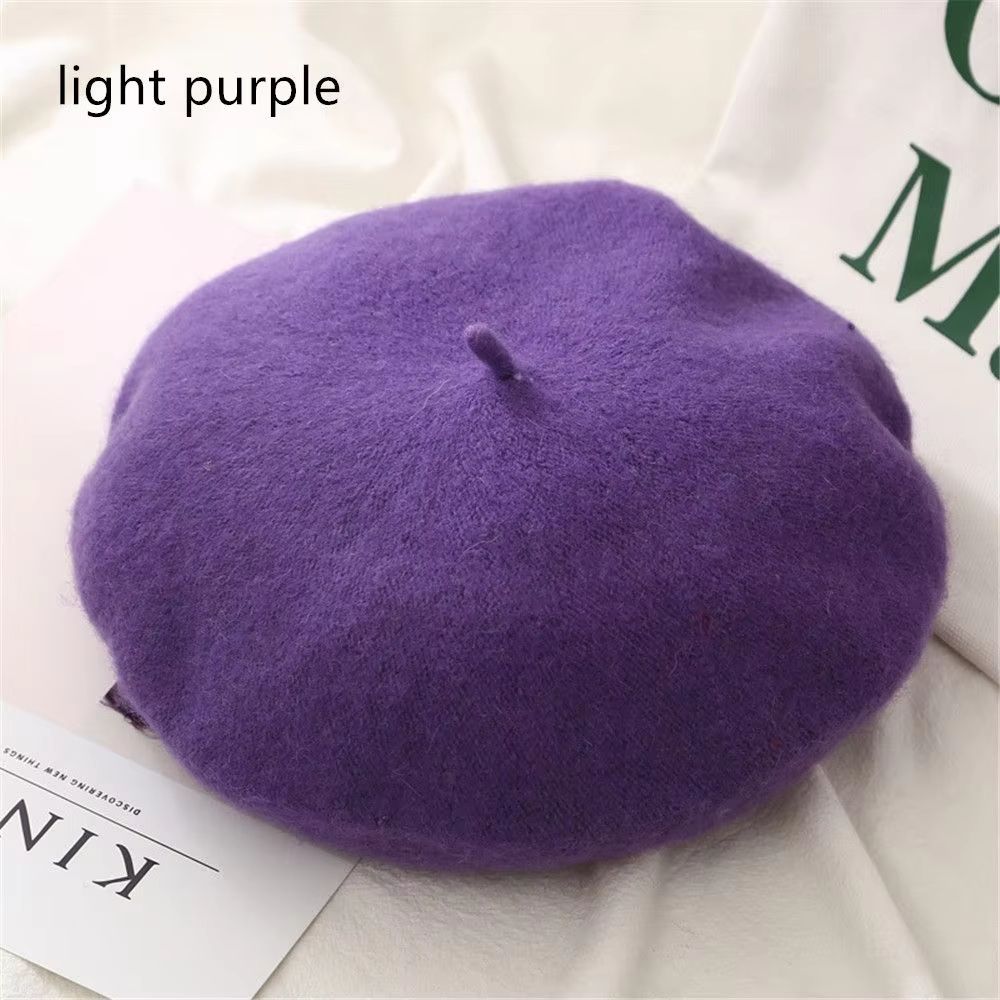 Women And Girls Wool Beret Hat Baggy Beanie Flat Cap Style Soft Felt Look For Autumn And Winter Out 23