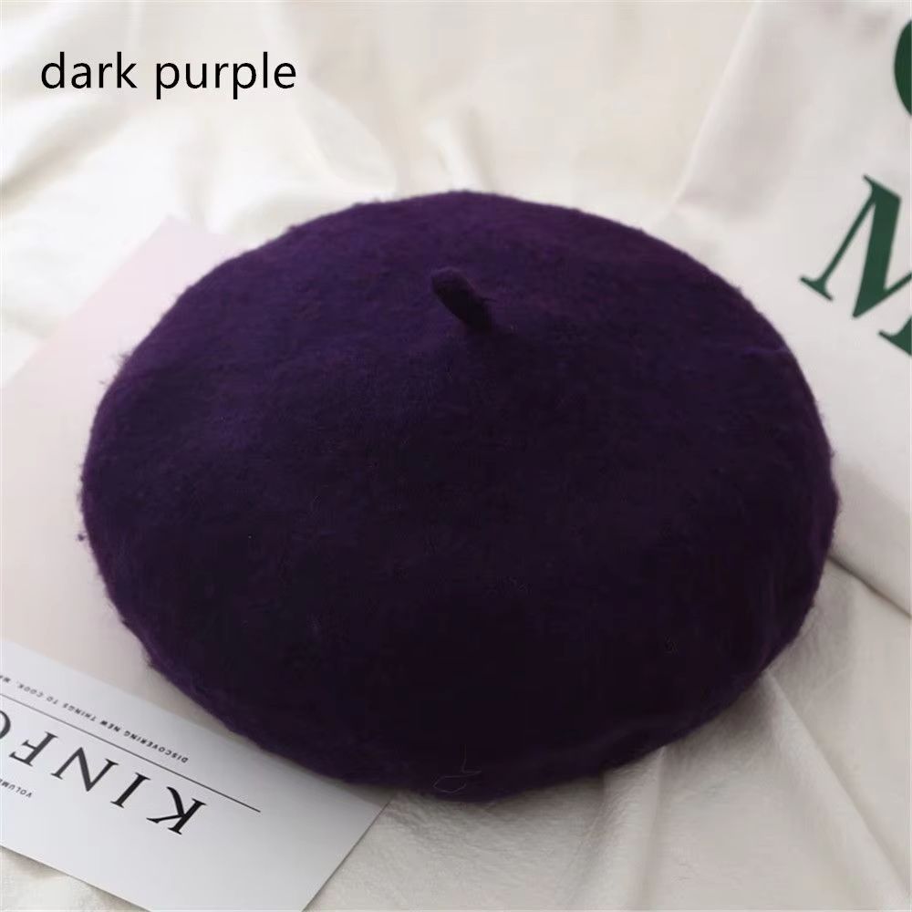 Women And Girls Wool Beret Hat Baggy Beanie Flat Cap Style Soft Felt Look For Autumn And Winter Out 26