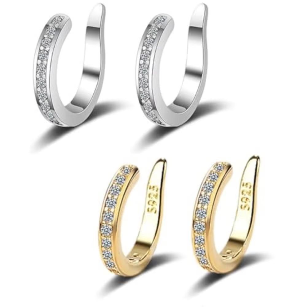 Reusable Ear Corrector Clip Earrings Hypoallergenic Punk Rock NoHole Ear Clips Unisex Style 0