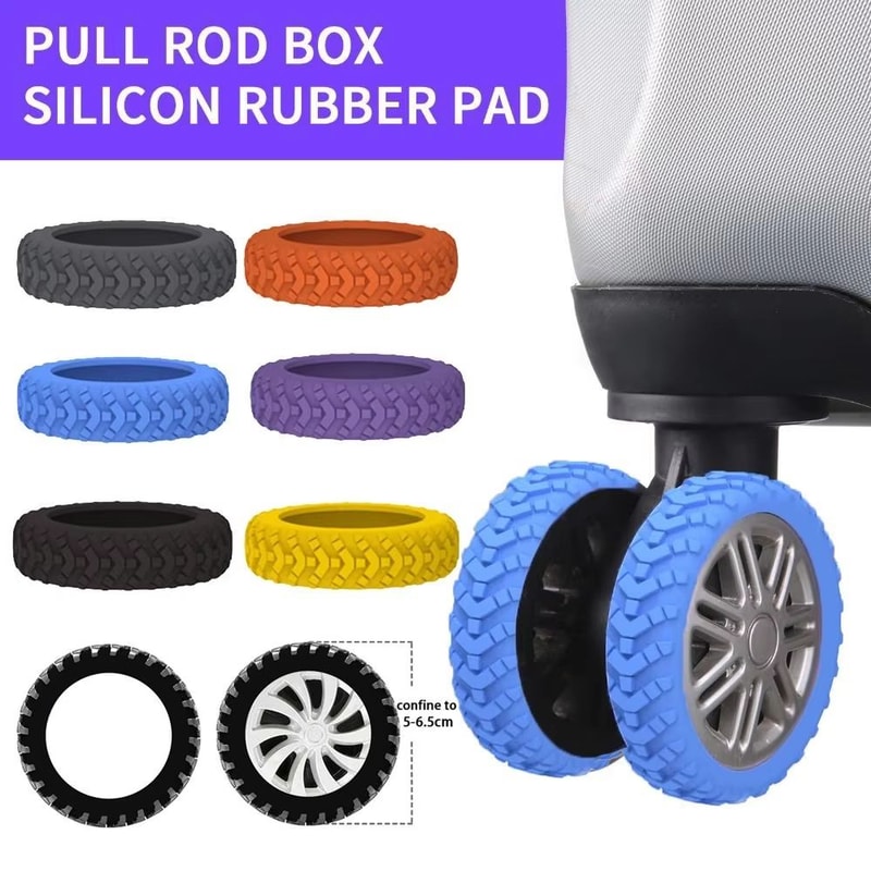 8pcs Silicone Luggage Wheel Covers For Suitcases NoiseReducing Caster Shoes With AntiWear Protectio 1
