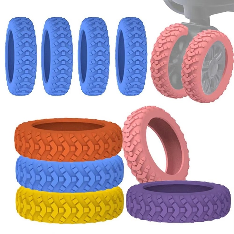 8pcs Silicone Luggage Wheel Covers For Suitcases NoiseReducing Caster Shoes With AntiWear Protectio 2
