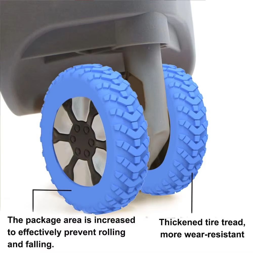 8pcs Silicone Luggage Wheel Covers For Suitcases NoiseReducing Caster Shoes With AntiWear Protectio 3