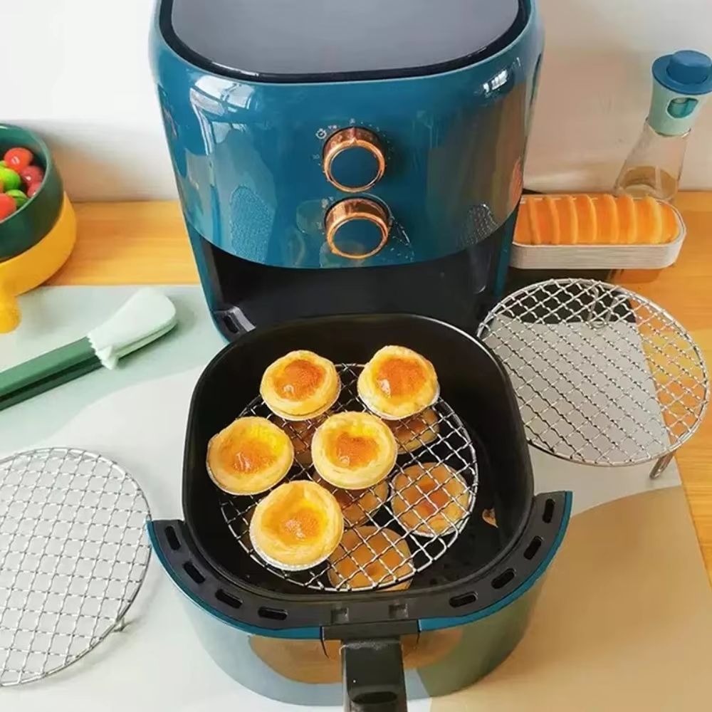 Round Stackable Air Fryer Rack Stainless Steel Grid With Feet MultiLevel Dehydrator Rack For Air Fr 1