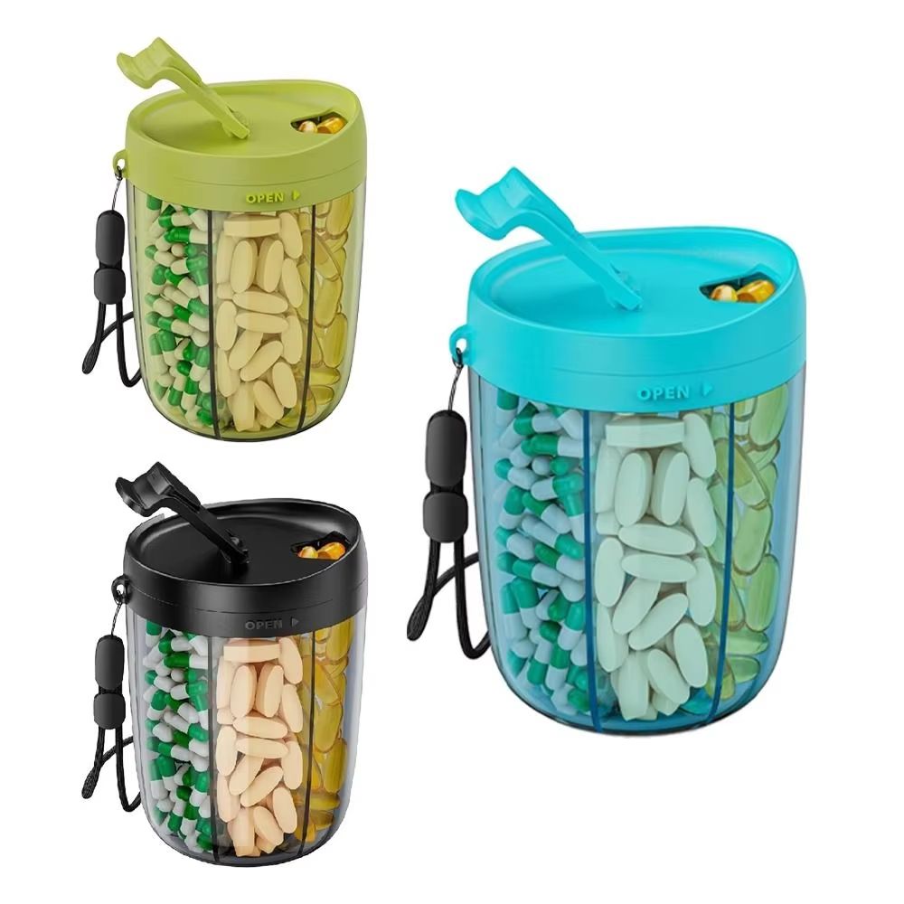 6Compartment Pill Organizer With Wide Opening BPAFree AntiMix Pill Dispenser For Vitamins And Daily 1