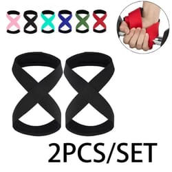 anti-slip weightlifting wrist straps pair, adjustable grip support wraps for deadlifts, pull days, and strength training