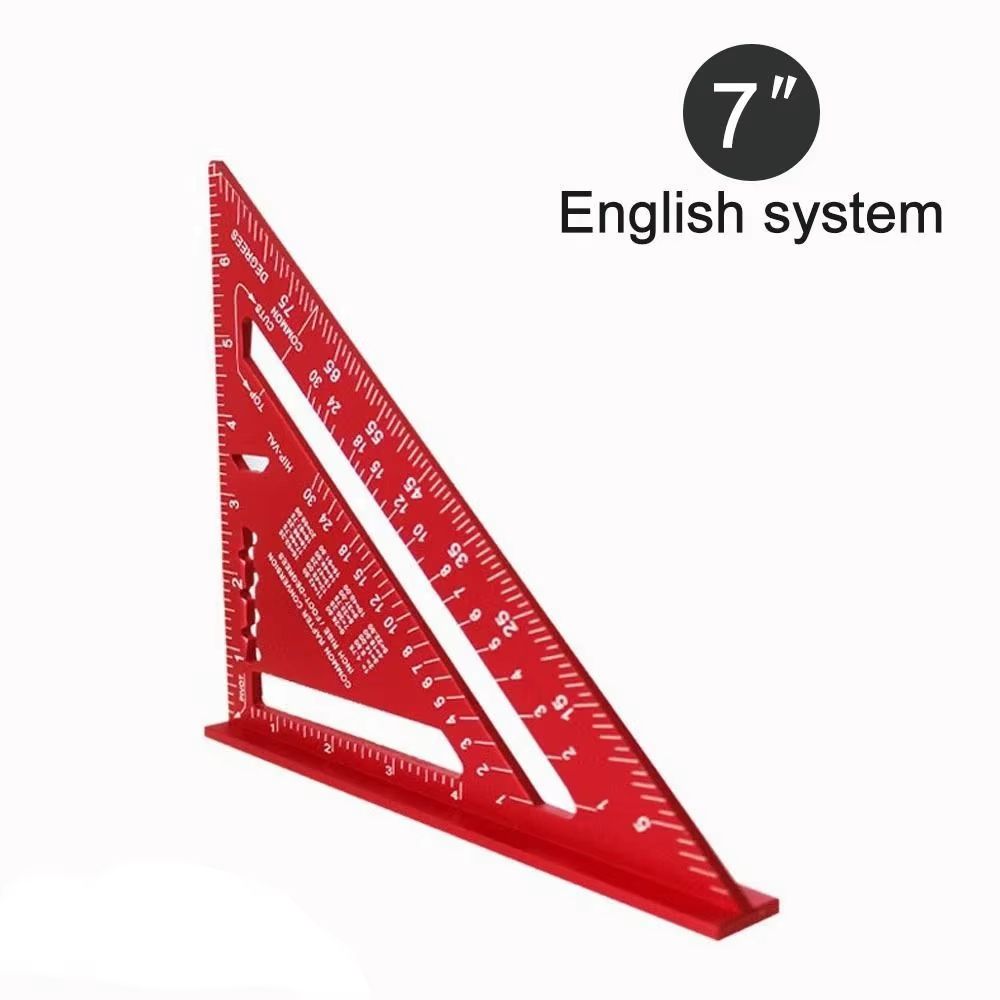 7inch Aluminium Triangle Ruler Carpenter Speed Square With Inch And Metric Scales For Woodworking A 10