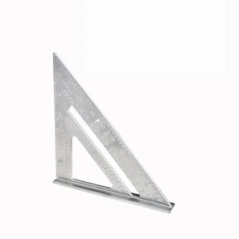 7inch Aluminium Triangle Ruler Carpenter Speed Square With Inch And Metric Scales For Woodworking A 12
