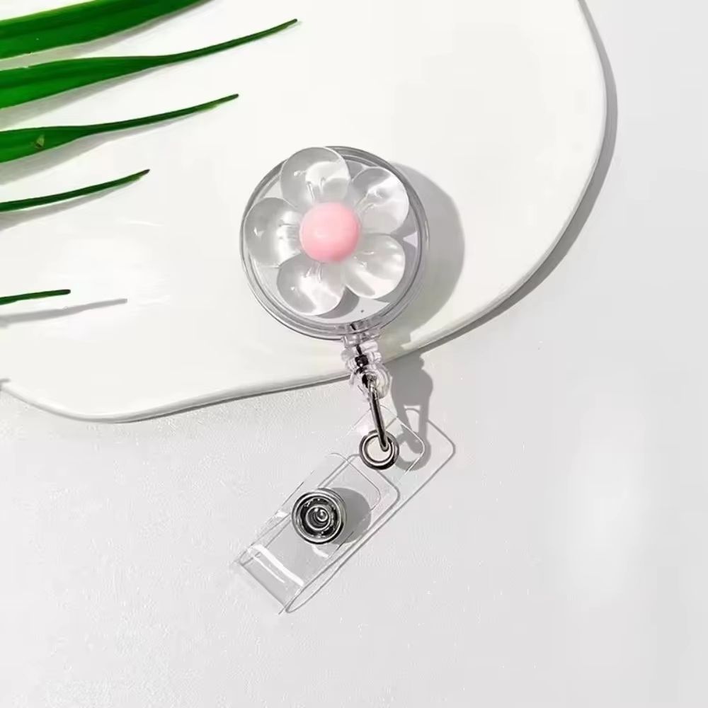 FloraClip Transparent Floral Retractable Badge Reel For ID Cards And Badges 10