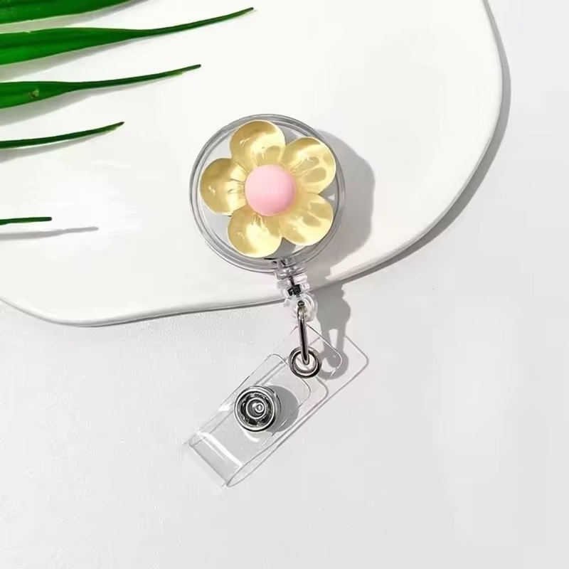 FloraClip Transparent Floral Retractable Badge Reel For ID Cards And Badges 11