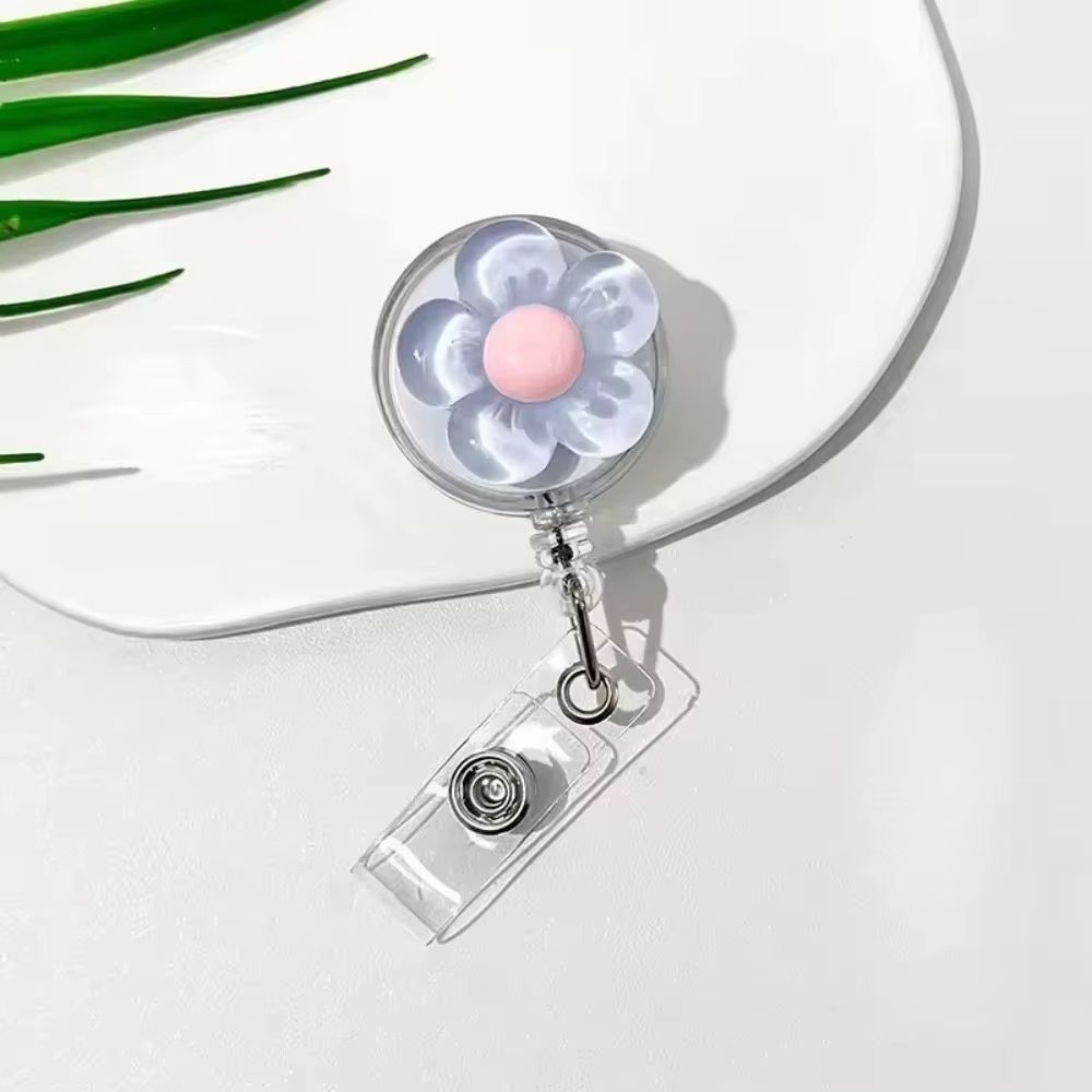 FloraClip Transparent Floral Retractable Badge Reel For ID Cards And Badges 12