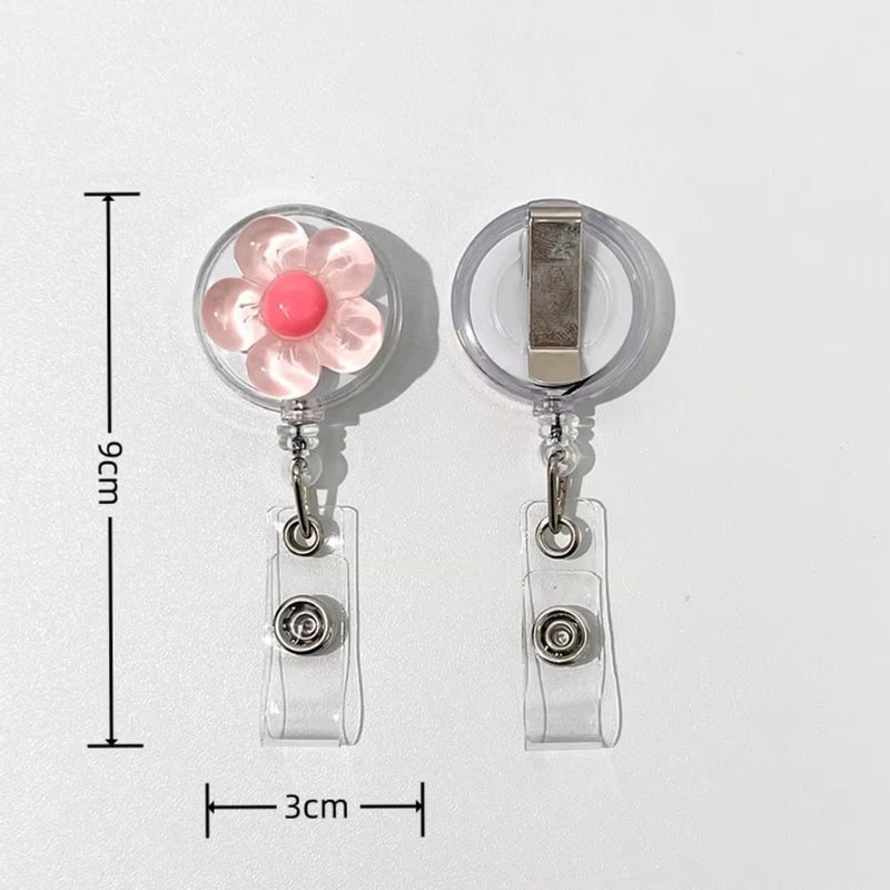 FloraClip Transparent Floral Retractable Badge Reel For ID Cards And Badges 3
