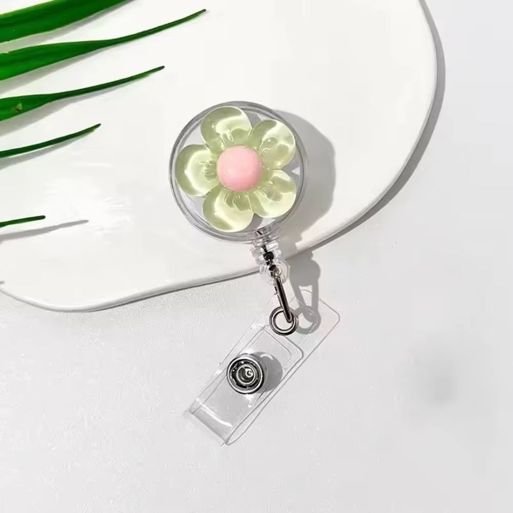 FloraClip Transparent Floral Retractable Badge Reel For ID Cards And Badges 6