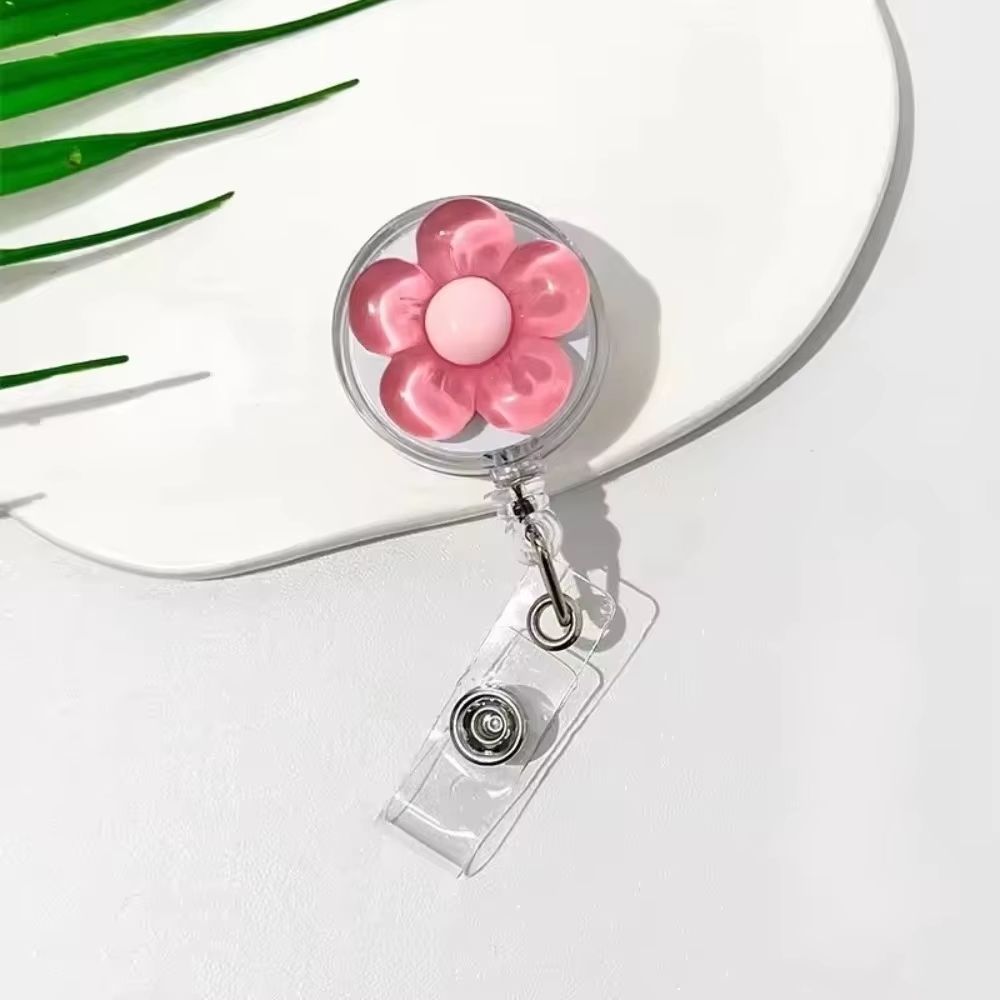 FloraClip Transparent Floral Retractable Badge Reel For ID Cards And Badges 7