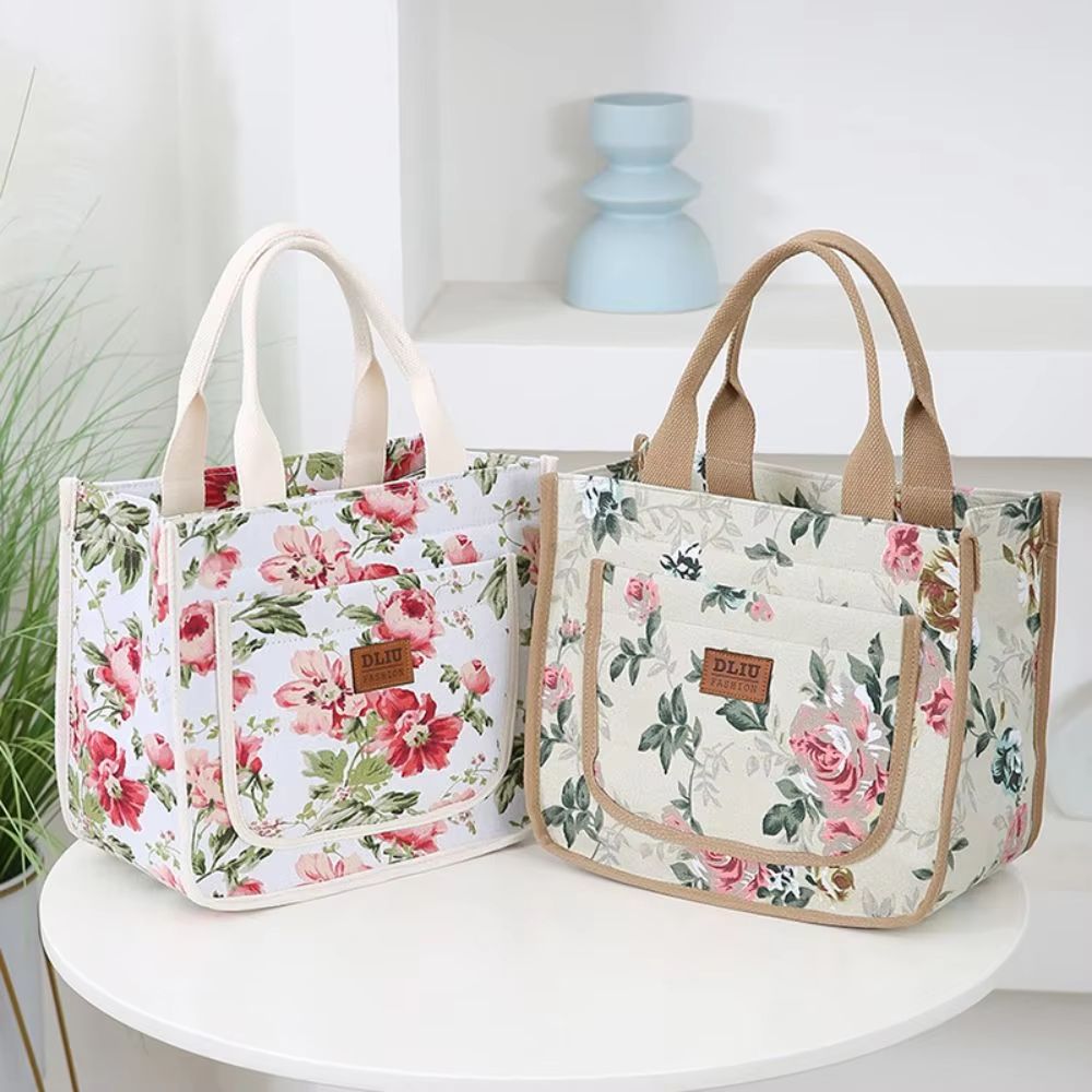 ThermaFlora Large Floral Print Insulated Lunch Bag With Portable Ice Pack 4