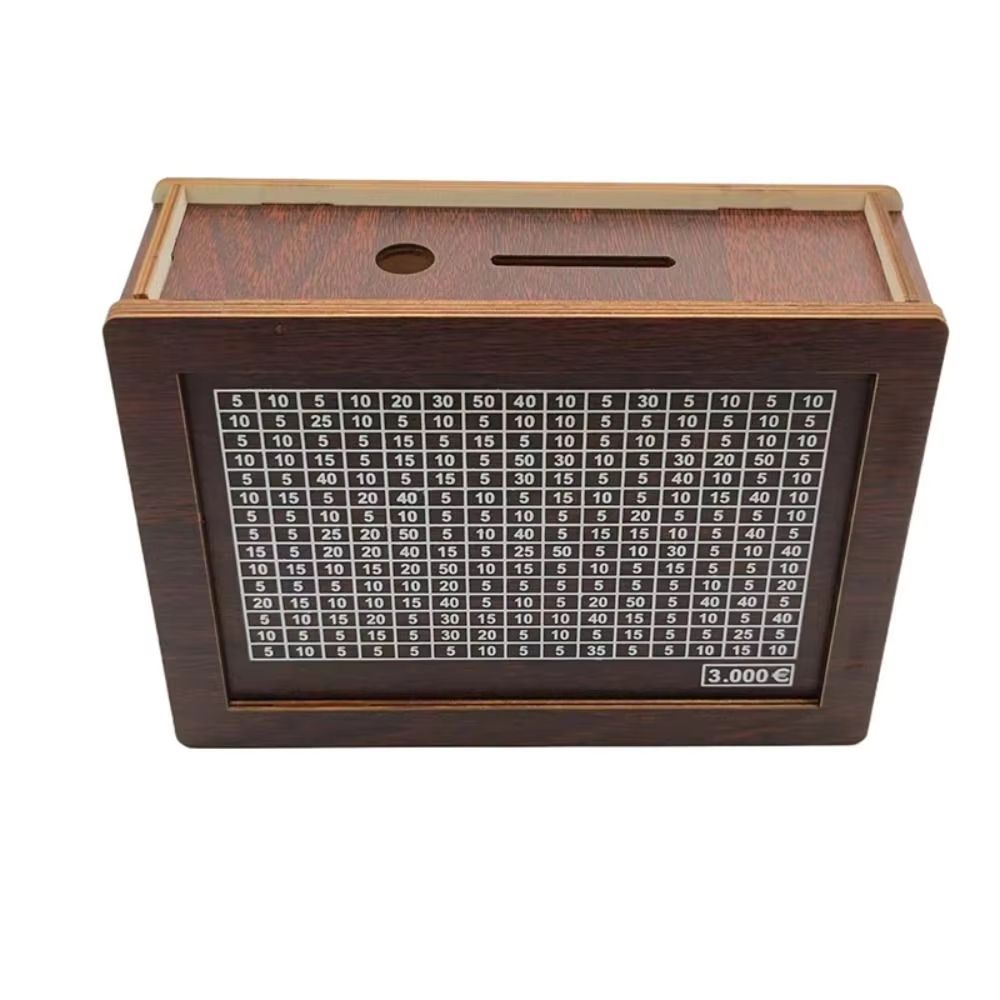 GoalSaver Wooden Money Box With Savings Tracker And Reusable Coin Storage 9