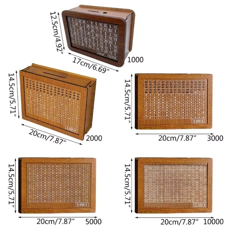 GoalSaver Wooden Money Box With Savings Tracker And Reusable Coin Storage 5