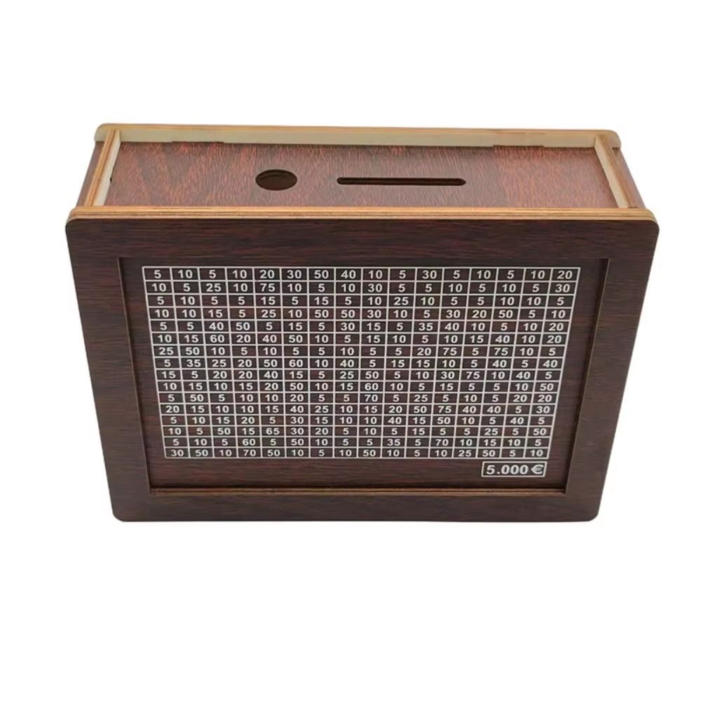 GoalSaver Wooden Money Box With Savings Tracker And Reusable Coin Storage 6