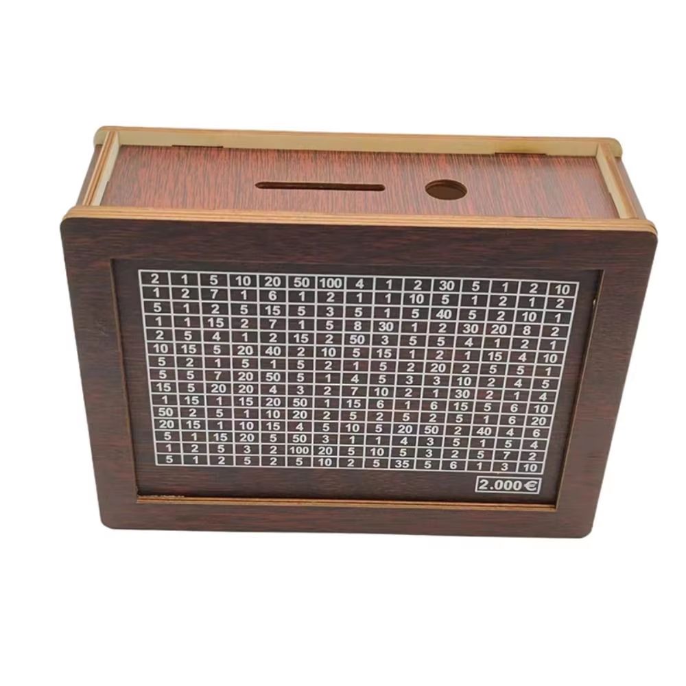 GoalSaver Wooden Money Box With Savings Tracker And Reusable Coin Storage 8