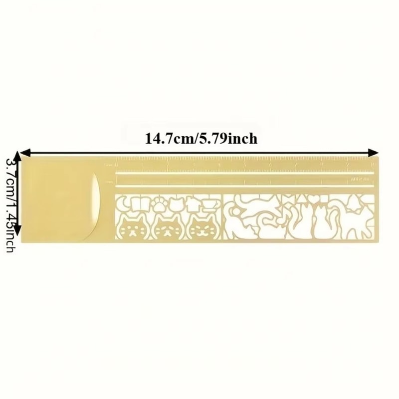 Cat Pattern Multifunctional Bookmark Ruler For Planners 4