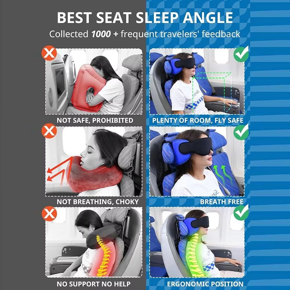 3D Contoured Travel Sleep Mask With Zero Eye Pressure And Total Blackout 4