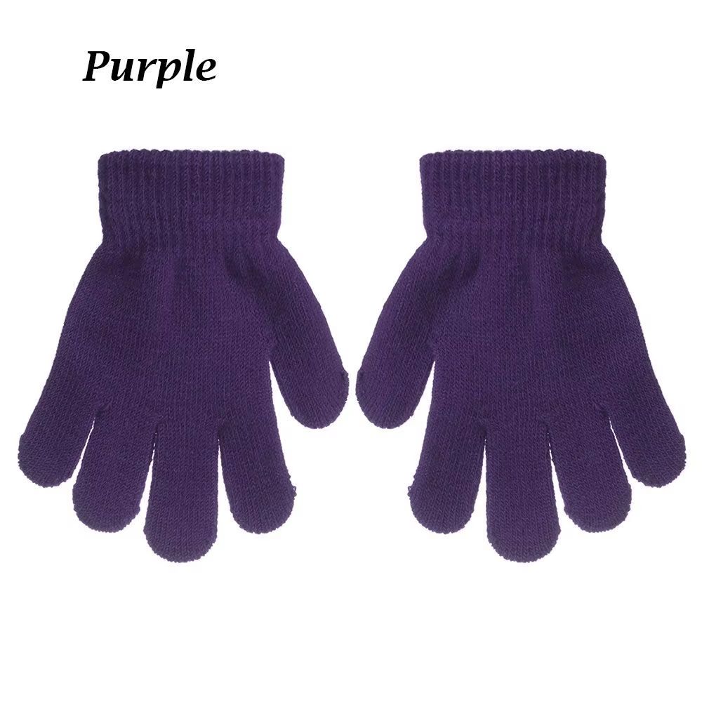 Stretchy Knitted Childrens Winter Warm FullFinger Gloves 13