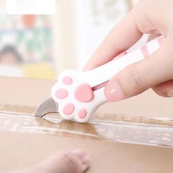 portable cat paw plastic box cutter and retractable letter opener